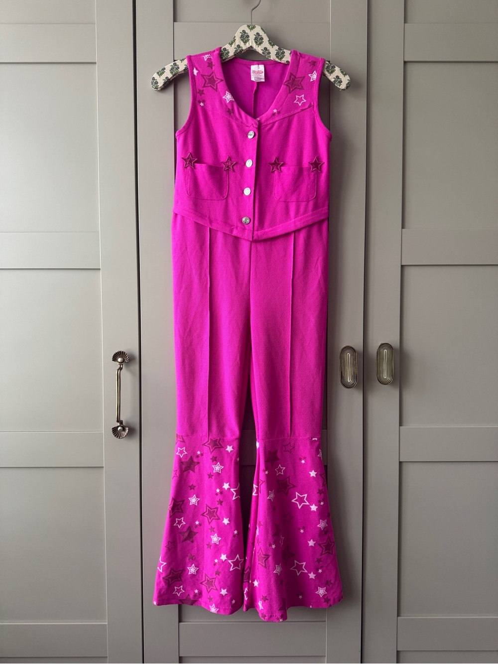 Kid’s Western Barbie Costume 🤠 Medium 8-10 💖 Pink Girl’s Bell Bottom Jumpsuit
